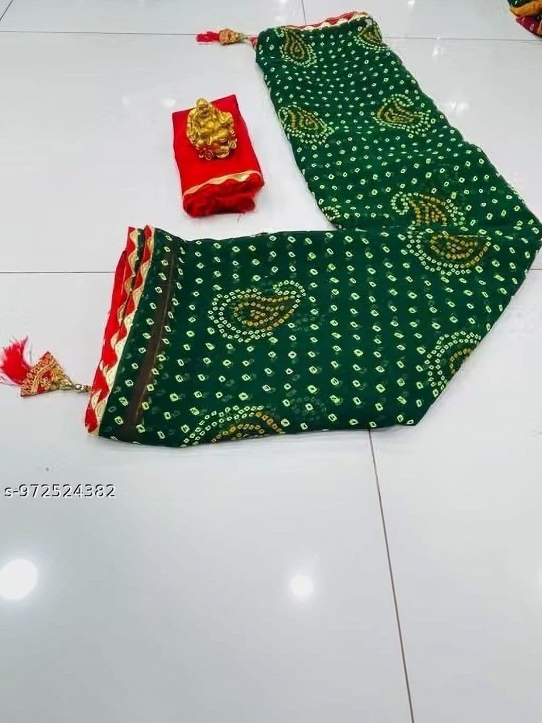 RENBRIZA Bandhani Poly Georgette Saree thumbnail 3
