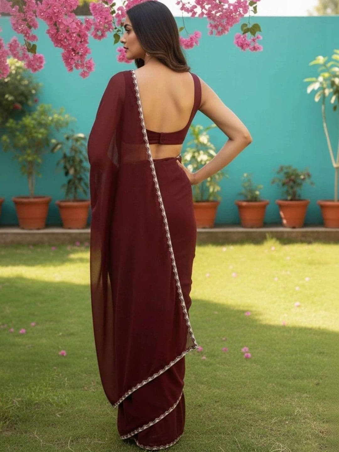 shreecre Pure Georgette Saree thumbnail 3