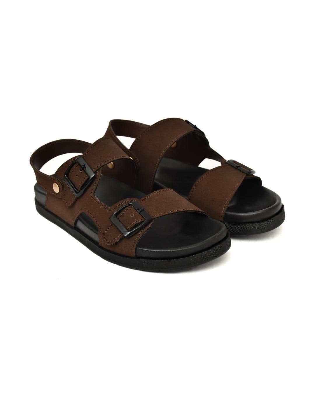 G L Trend Brown Leather Sandals thumbnail 5