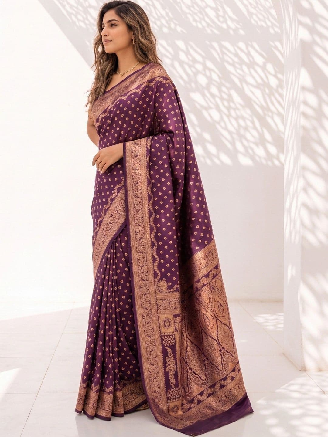 ROOP RADHIKA Woven Design Zari Silk Blend Designer Banarasi Saree thumbnail 4
