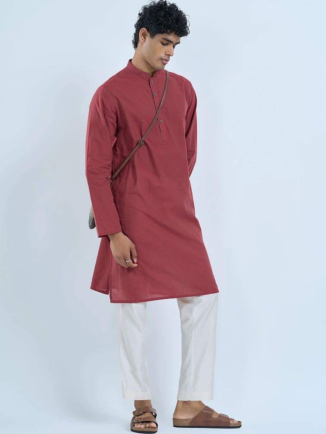 indus route by Pantaloons Men Striped Kurta thumbnail 4