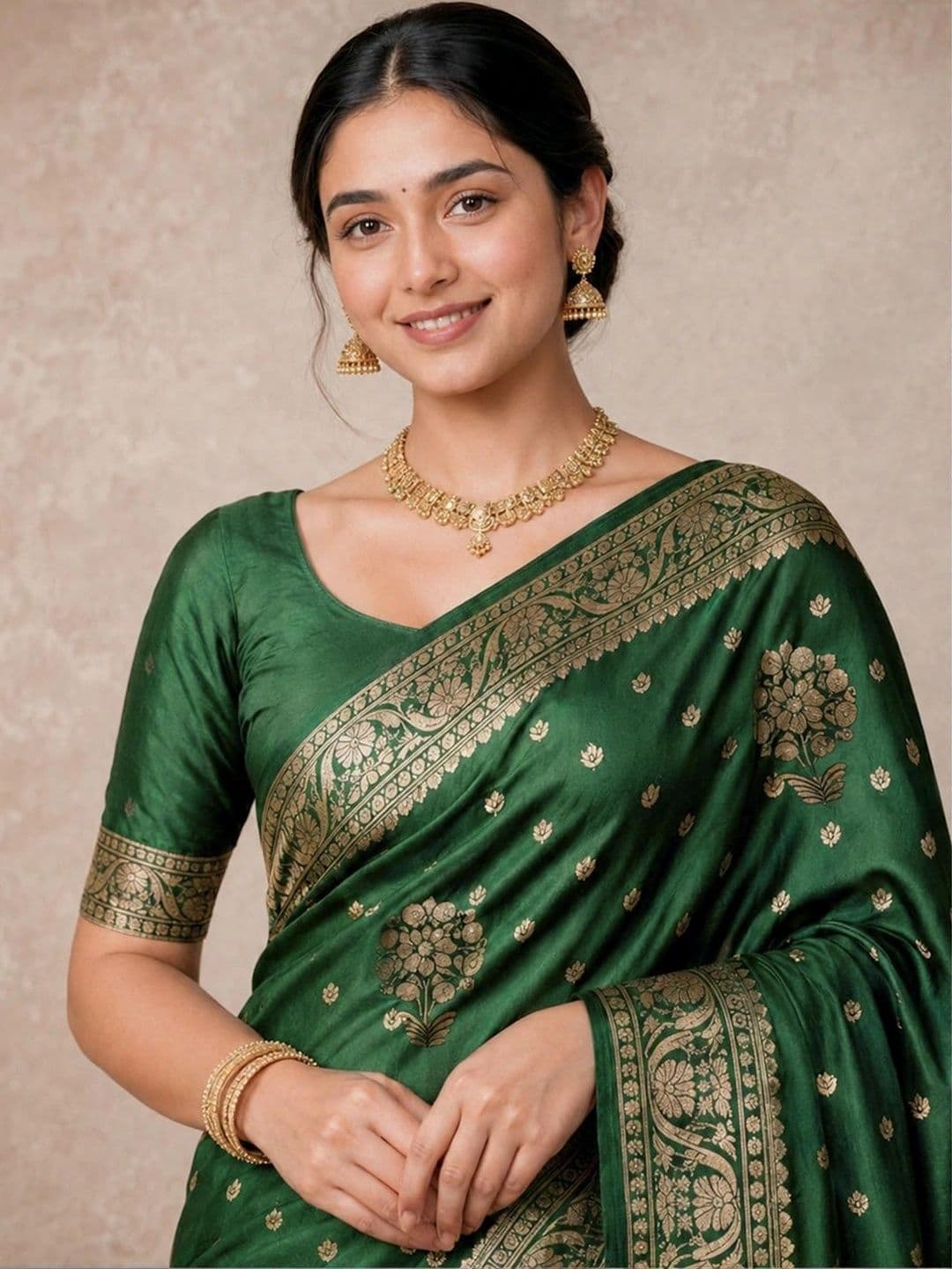 SAMANTHA Woven Design Zari Silk Blend Paithani Saree thumbnail 6