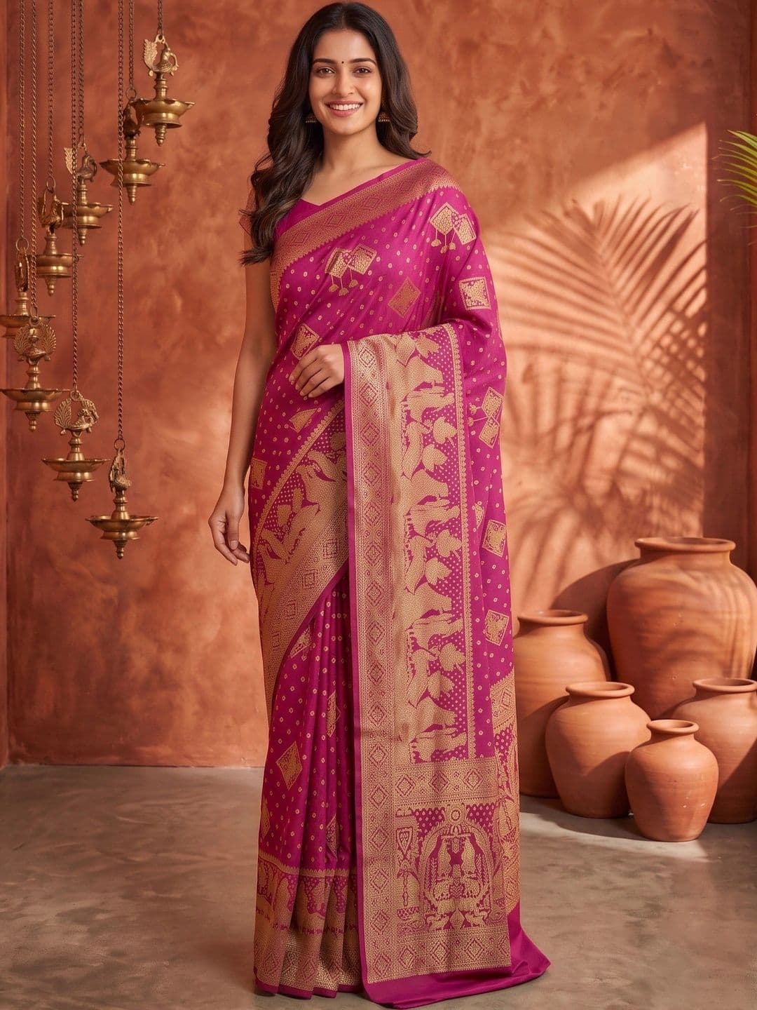 ROOP RADHIKA Woven Design Zari Silk Blend Designer Banarasi Saree - view 1