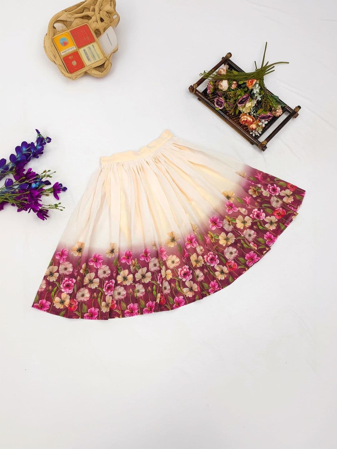 Sangria Girls Printed Ready to Wear Lehenga & thumbnail 4