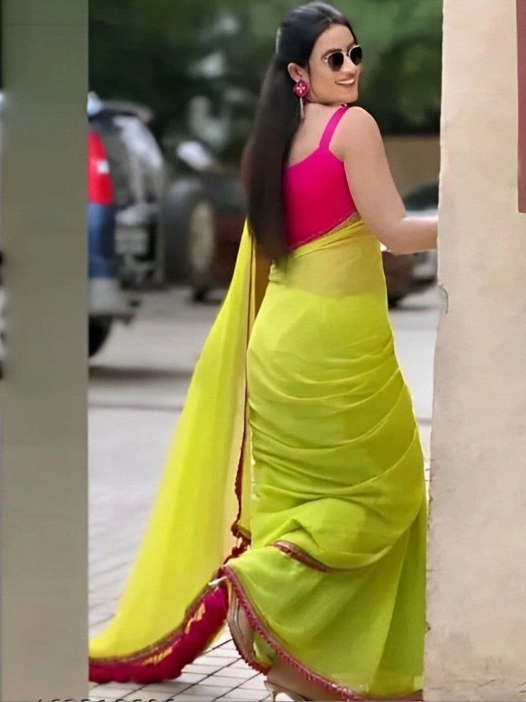 RENBRIZA Poly Georgette Saree thumbnail 4