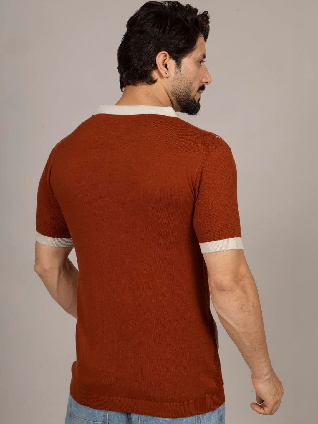 CHOKRA Men Striped Polo Collar T-shirt thumbnail 6