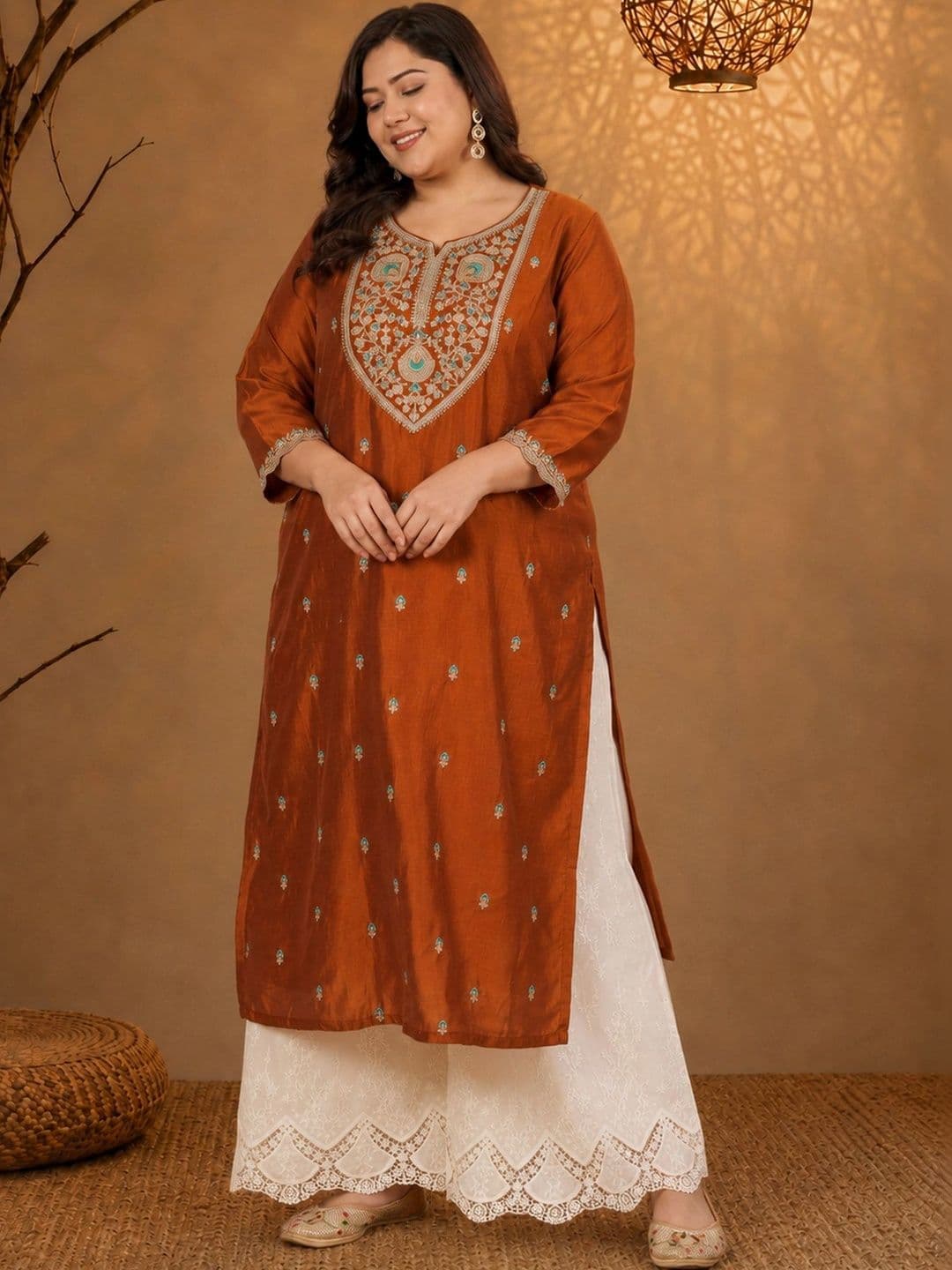 FULL BLOOM Women Embroidered Thread Work Kurta thumbnail 3