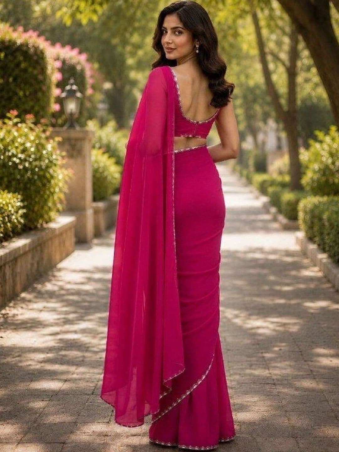 shreecre Pure Georgette Saree thumbnail 3