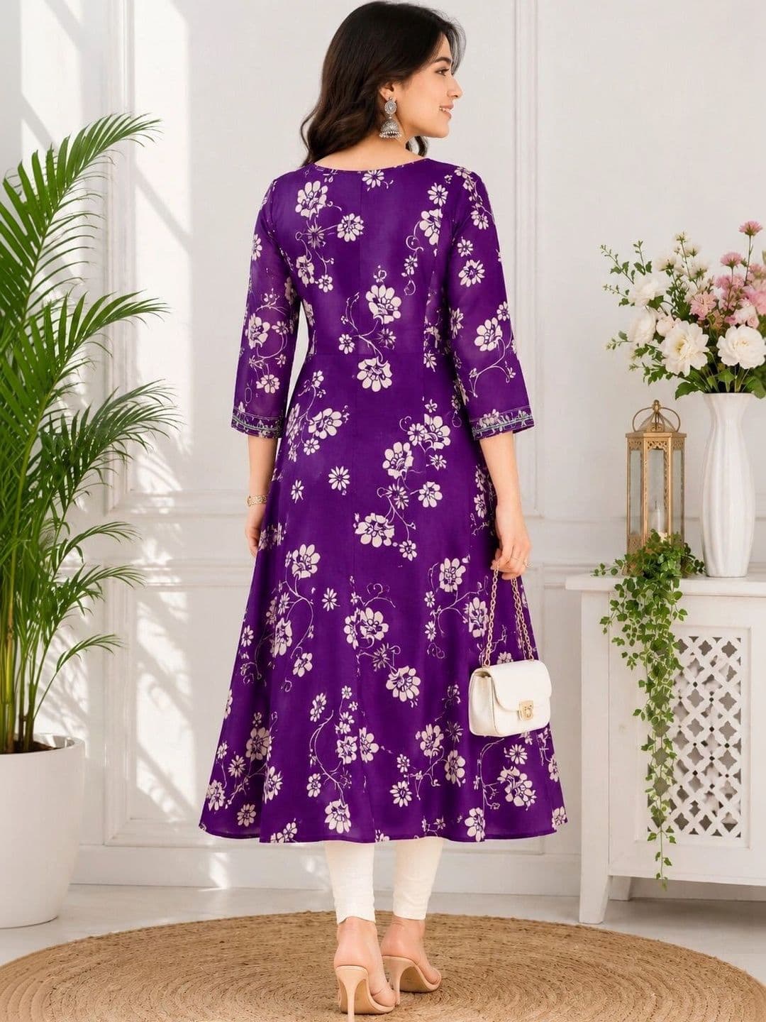 SHIFZ Women Floral Printed Floral Kurta thumbnail 4
