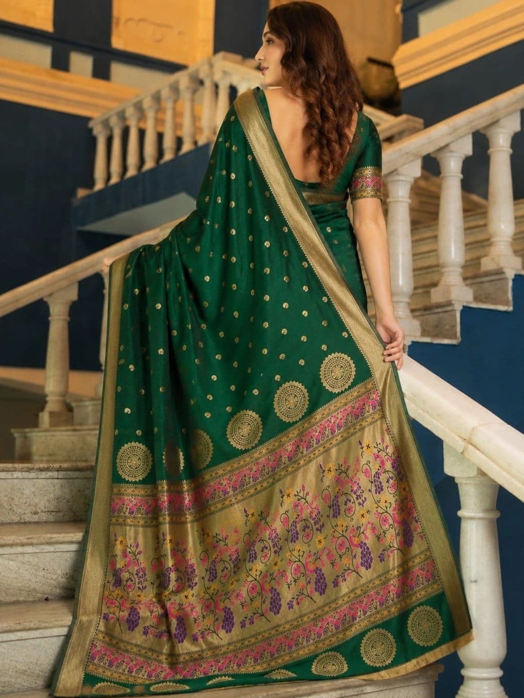 Moda Rapido Paisley Zari Art Silk Designer Banarasi Saree thumbnail 4
