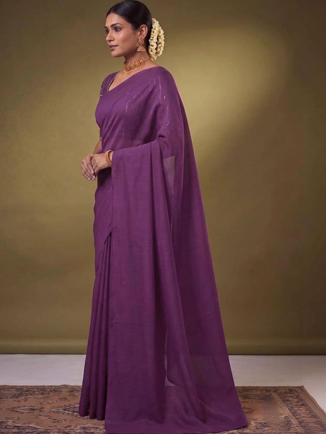 SAMANTHA Poly Georgette Saree thumbnail 3