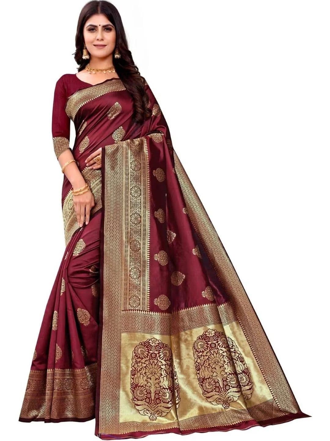 wearsquad Woven Design Zari Art Silk Banarasi Saree - view 1
