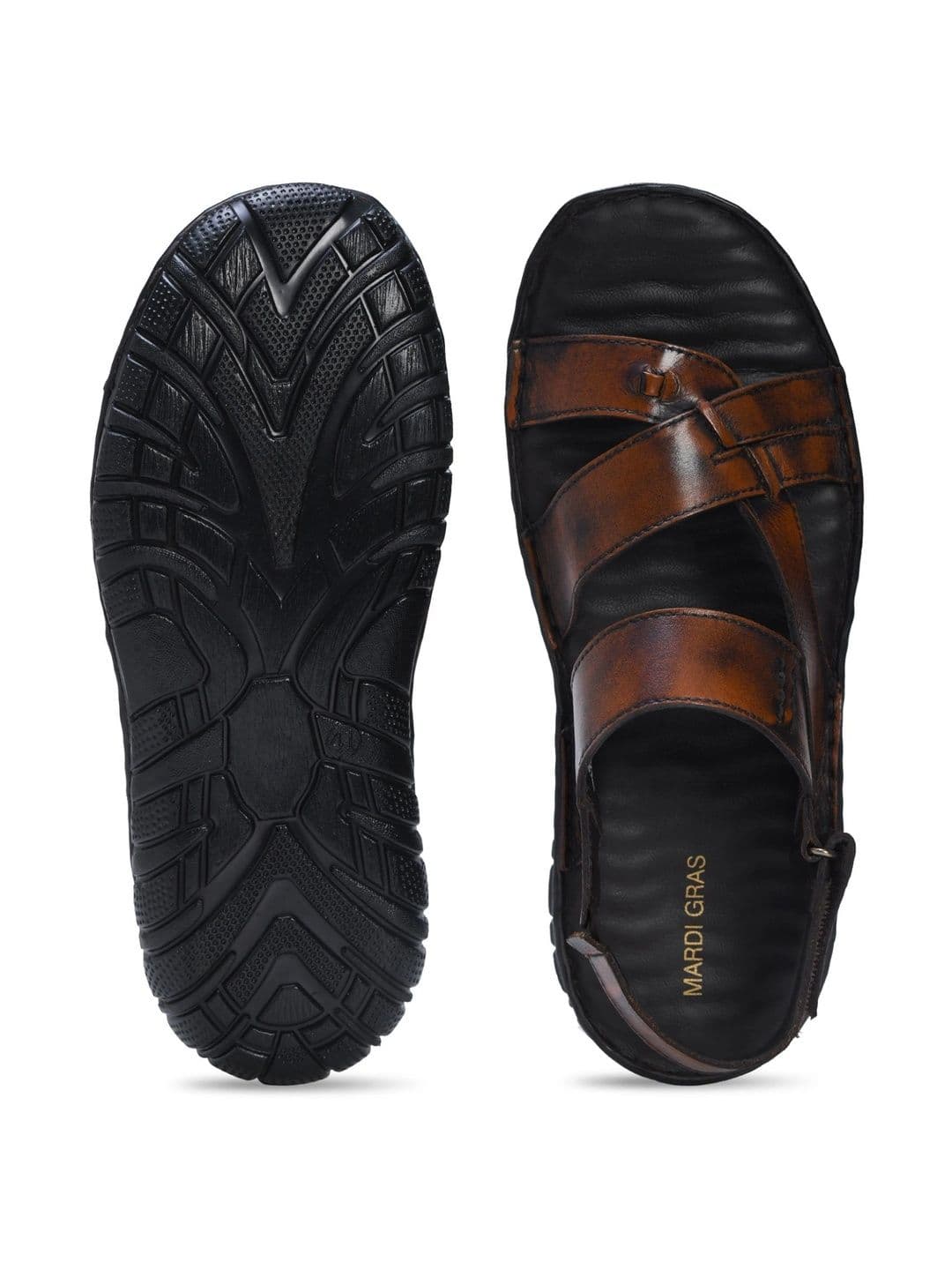 Mardi Gras Men Leather Comfort Sandals thumbnail 7