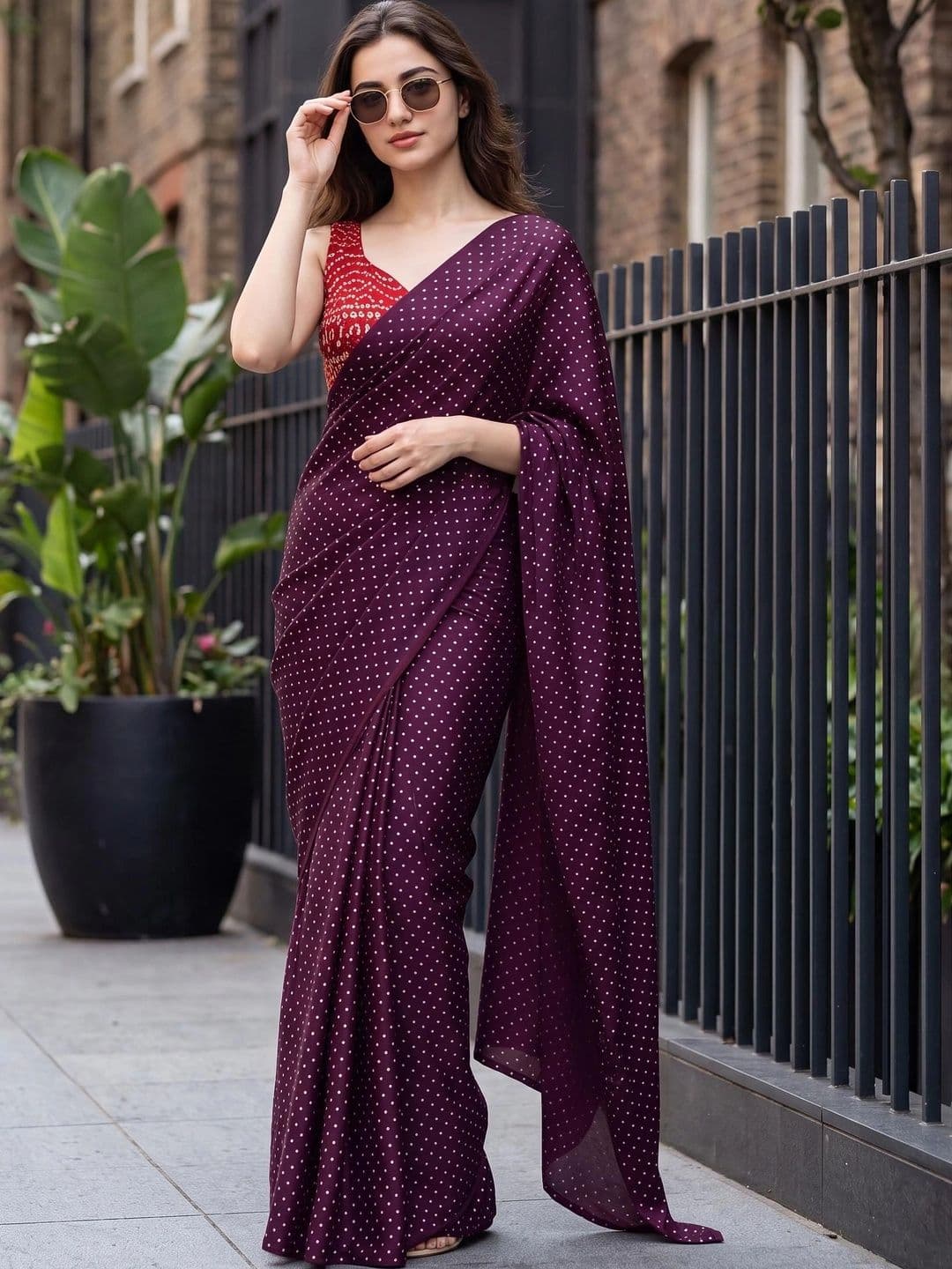 Looootnest Embellished Pure Georgette Saree thumbnail 4