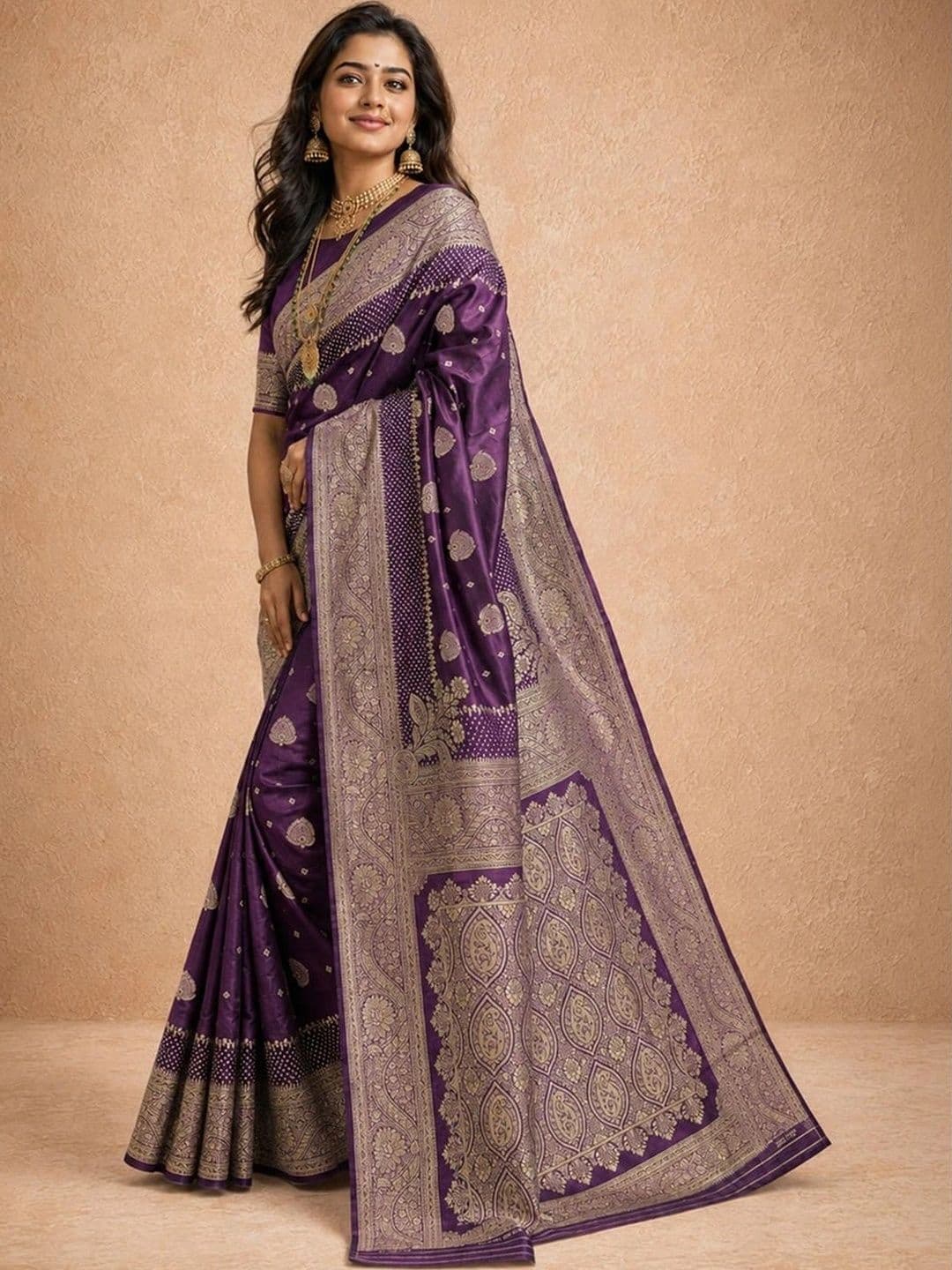 SAMANTHA Woven Design Zari Silk Blend Paithani Saree thumbnail 3