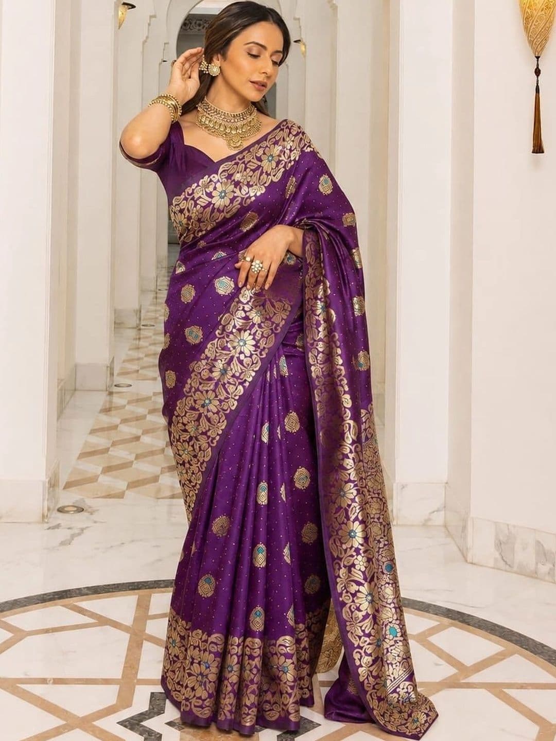 Moda Rapido Woven Design Zari Art Silk Designer Banarasi Saree thumbnail 4
