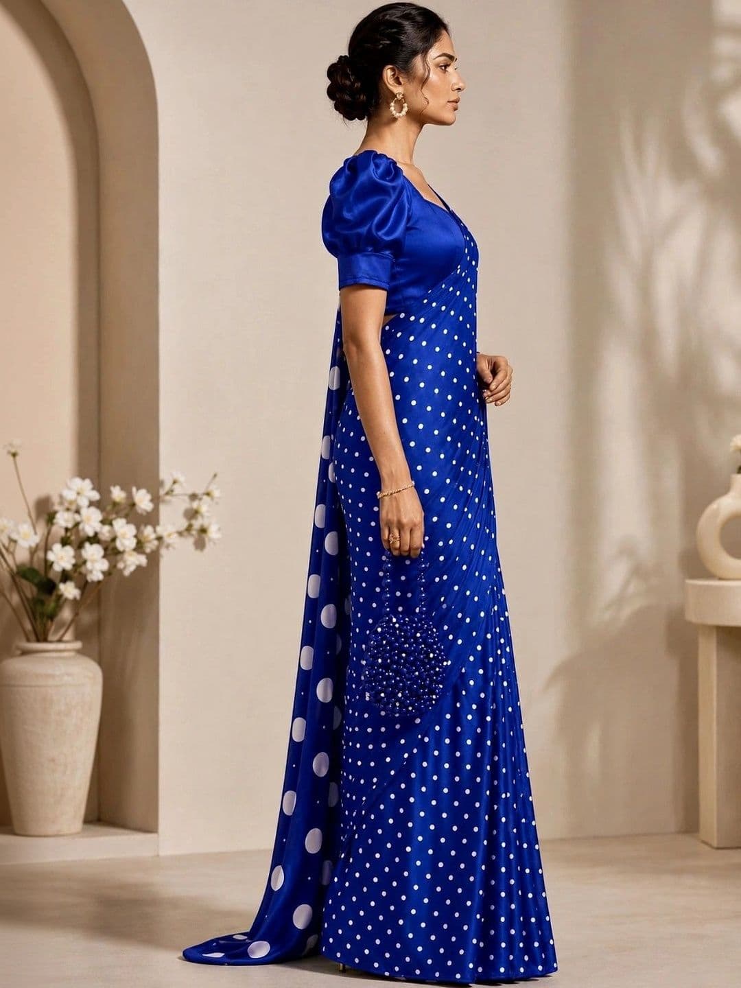 FABBRITY Polka Dot Designer Saree thumbnail 4