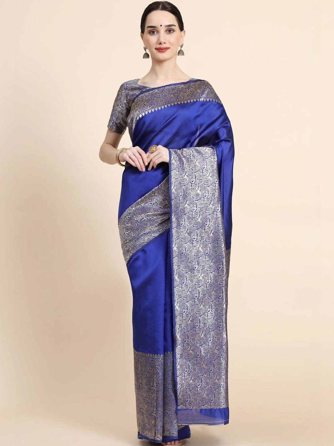 VS MALL Ethnic Motifs Zari Banarasi Saree - view 1