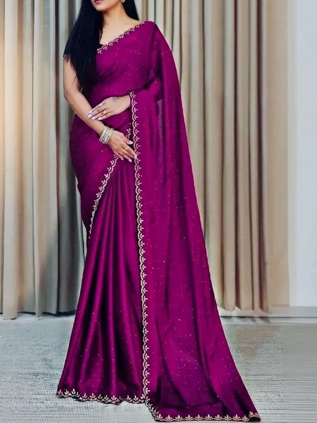 RENBRIZA Poly Georgette Saree - view 1