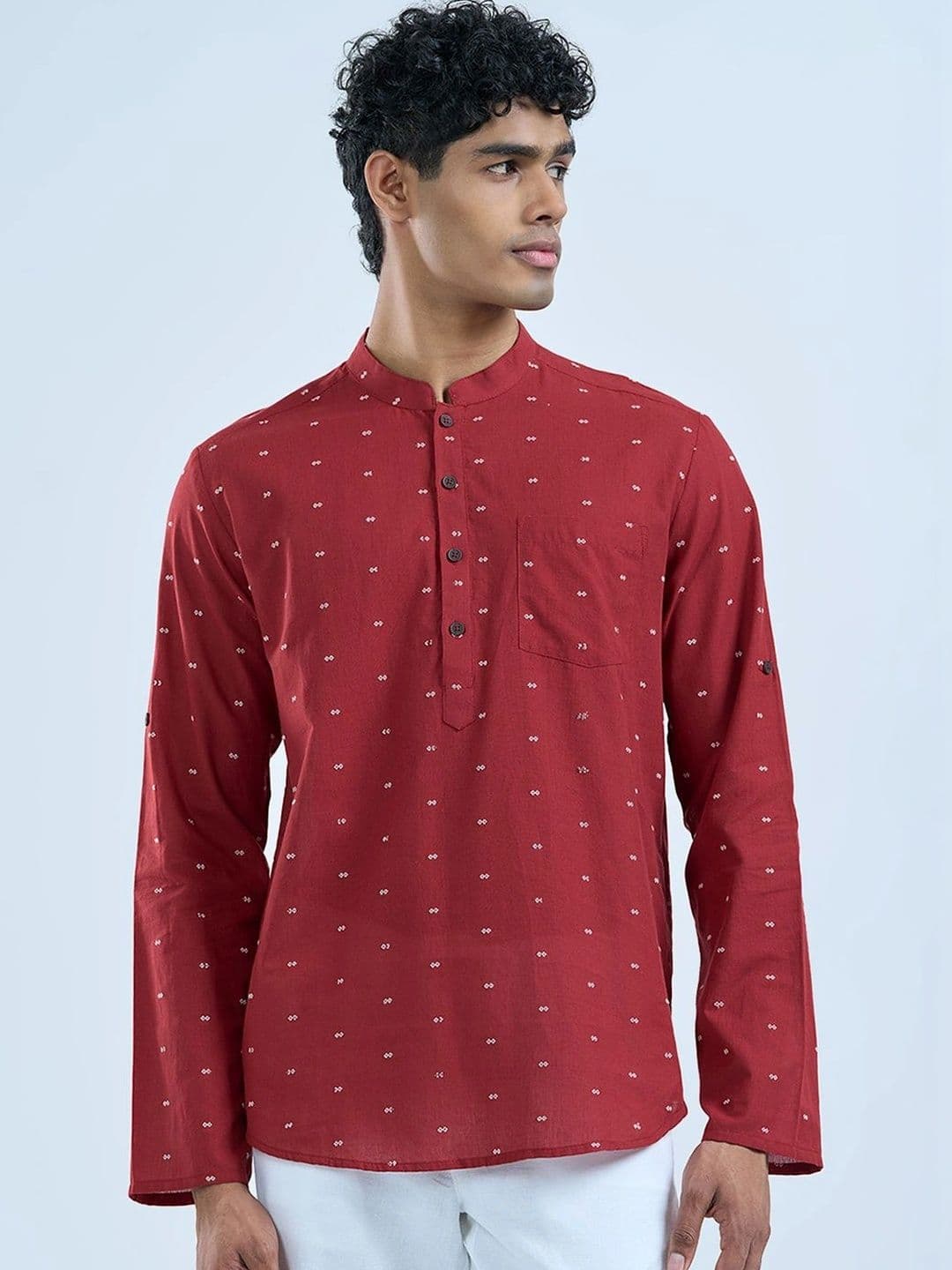 indus route by Pantaloons Men Ethnic Motifs Printed Kurta thumbnail 6