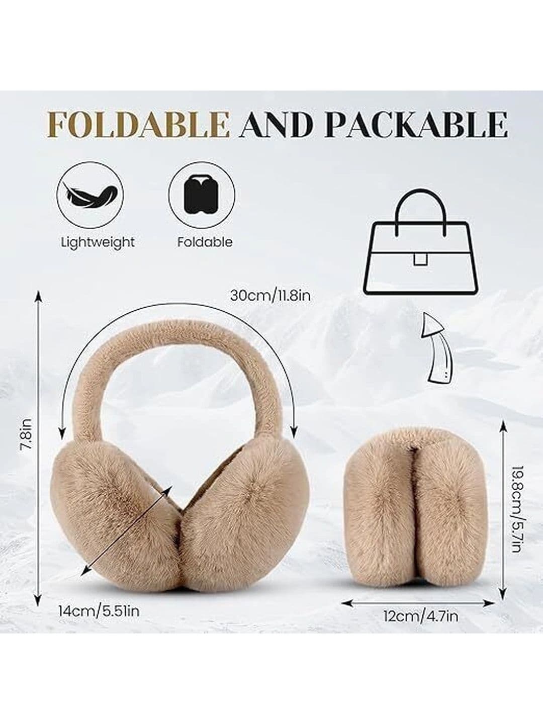 Zonkar Brown Ear Muffs Winter Women Men Soft Earmuffs Cute Ear Covers Cold Weather thumbnail 5