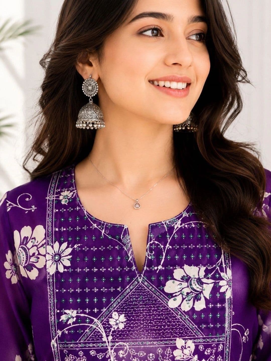 SHIFZ Women Floral Printed Floral Kurta thumbnail 2