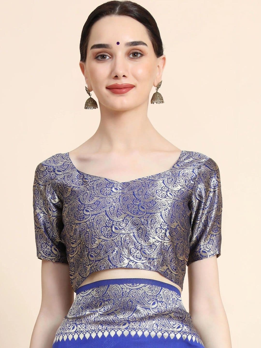 VS MALL Ethnic Motifs Zari Banarasi Saree thumbnail 5
