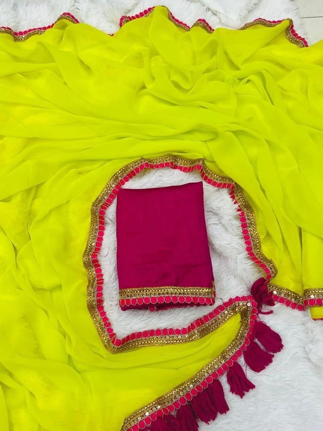 RENBRIZA Poly Georgette Saree thumbnail 6