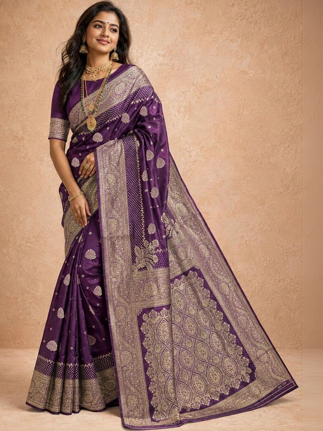 SAMANTHA Woven Design Zari Silk Blend Paithani Saree thumbnail 5