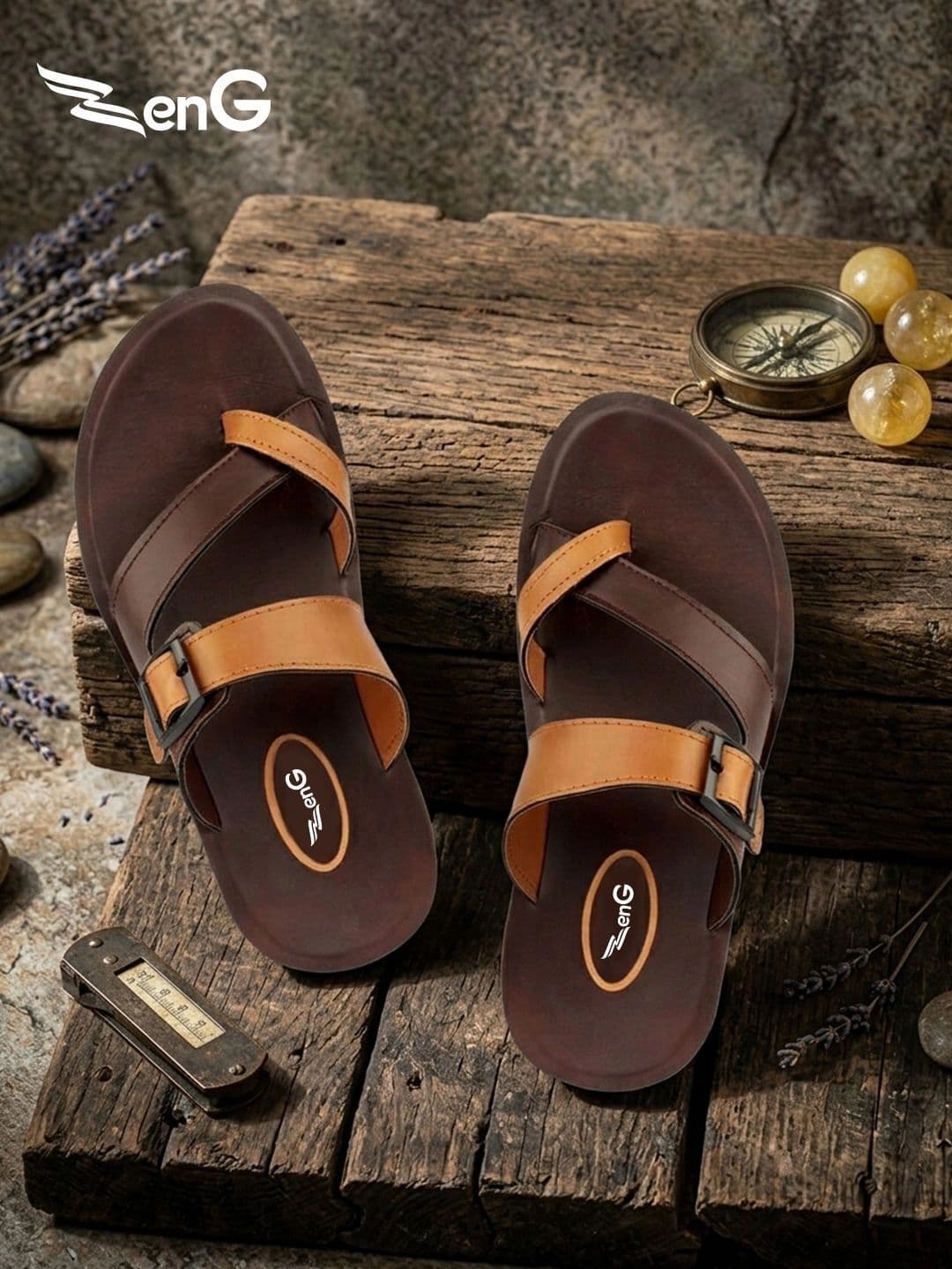 ZENG Men Colourblocked Thong Flip-Flops - view 1