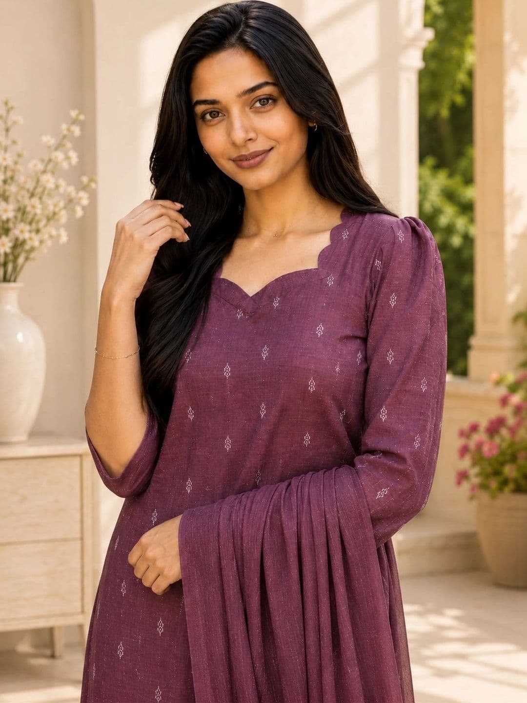 Rahigomar Women Ethnic Motifs Printed Premium Kurta with Trousers & With Dupatta thumbnail 4