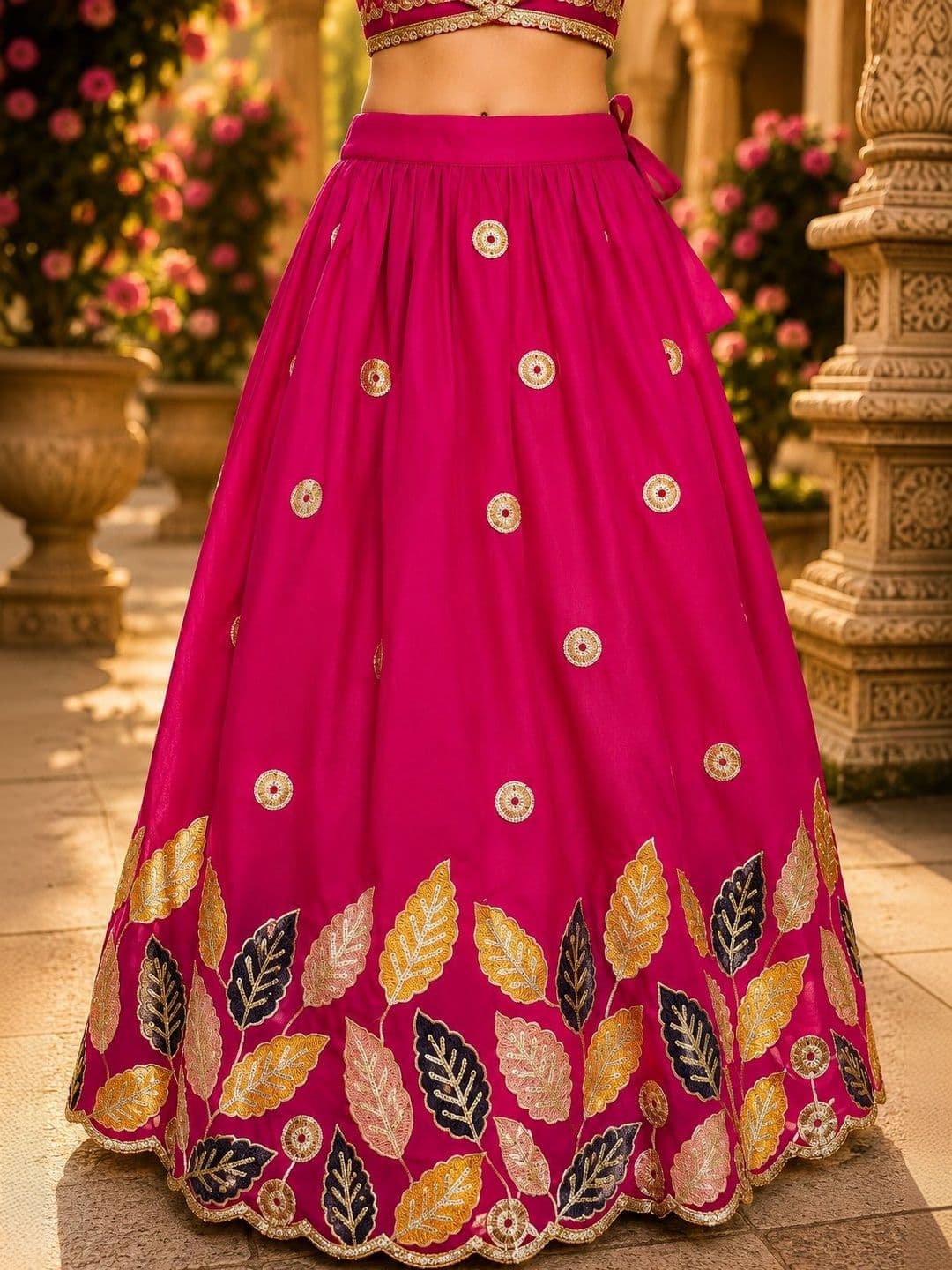 Sangria Girls Embellished Ready to Wear Lehenga & thumbnail 4