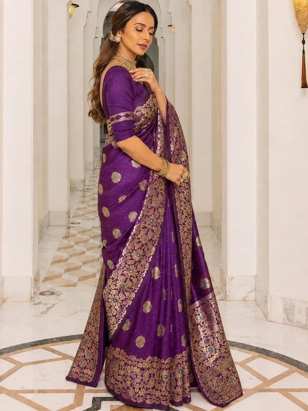 Moda Rapido Woven Design Zari Art Silk Designer Banarasi Saree thumbnail 3