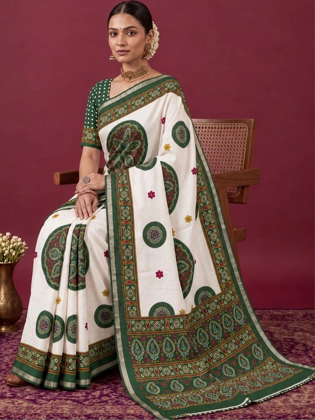 SAMANTHA Paisley Zari Silk Blend Saree thumbnail 4