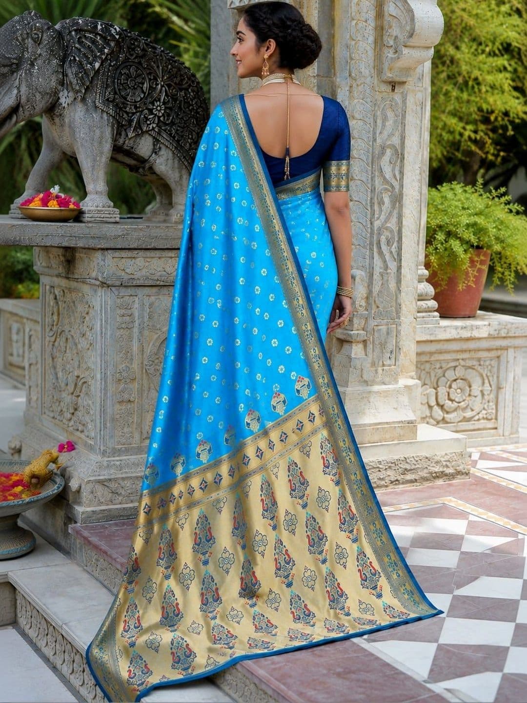 Moda Rapido Woven Design Zari Art Silk Designer Banarasi Saree thumbnail 4