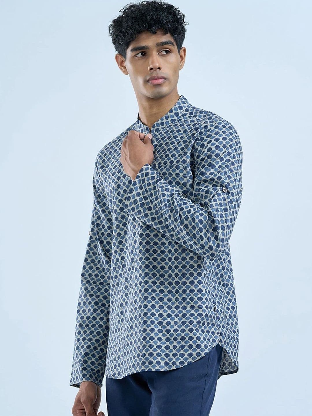 indus route by Pantaloons Men Printed Indie Prints Kurta thumbnail 2