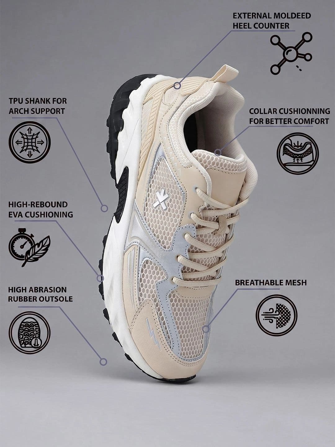 HRX by Hrithik Roshan Men Mesh Running Shoes thumbnail 3