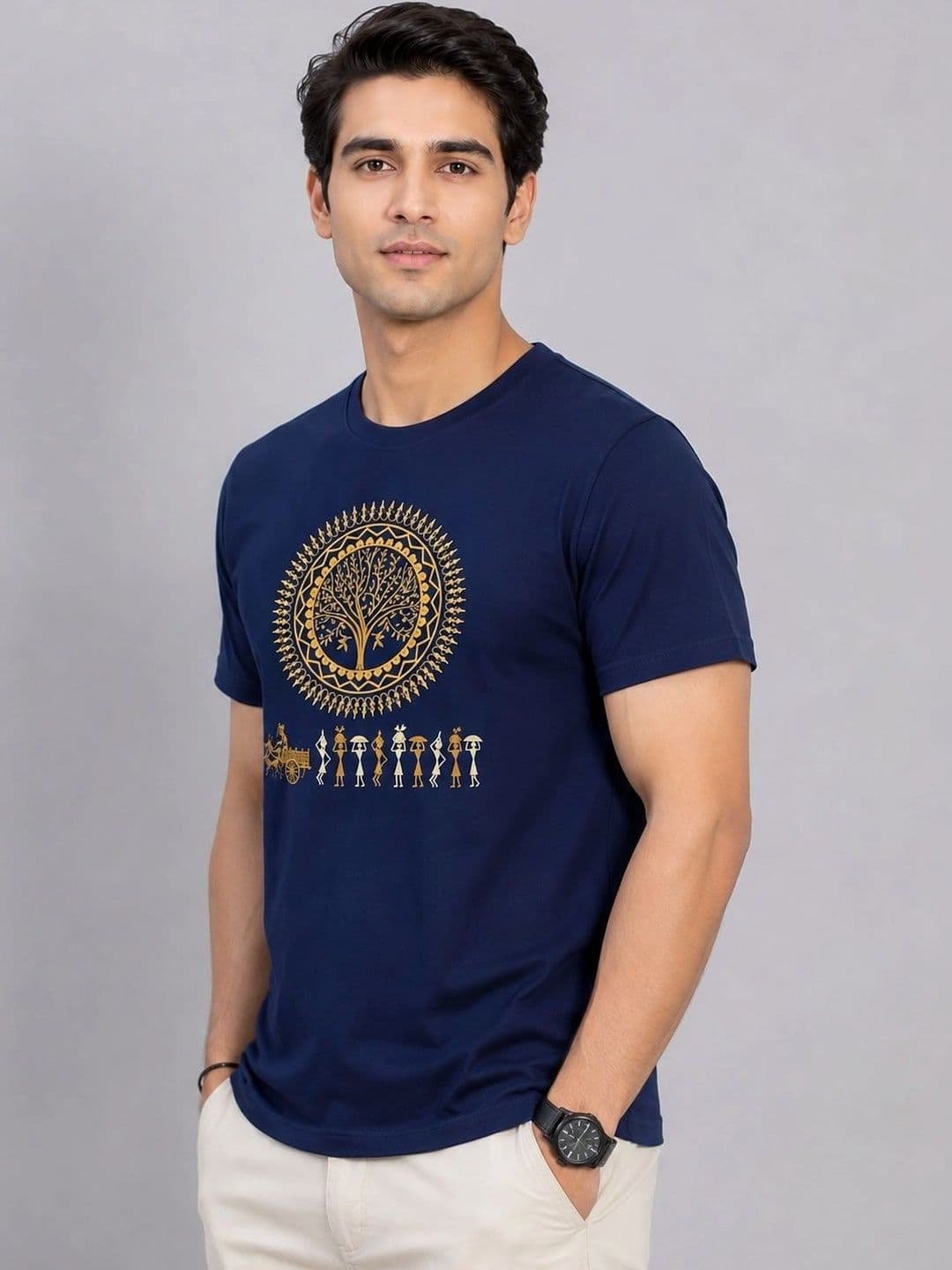 Angel Bella Men Printed Ethnic T-shirt thumbnail 2
