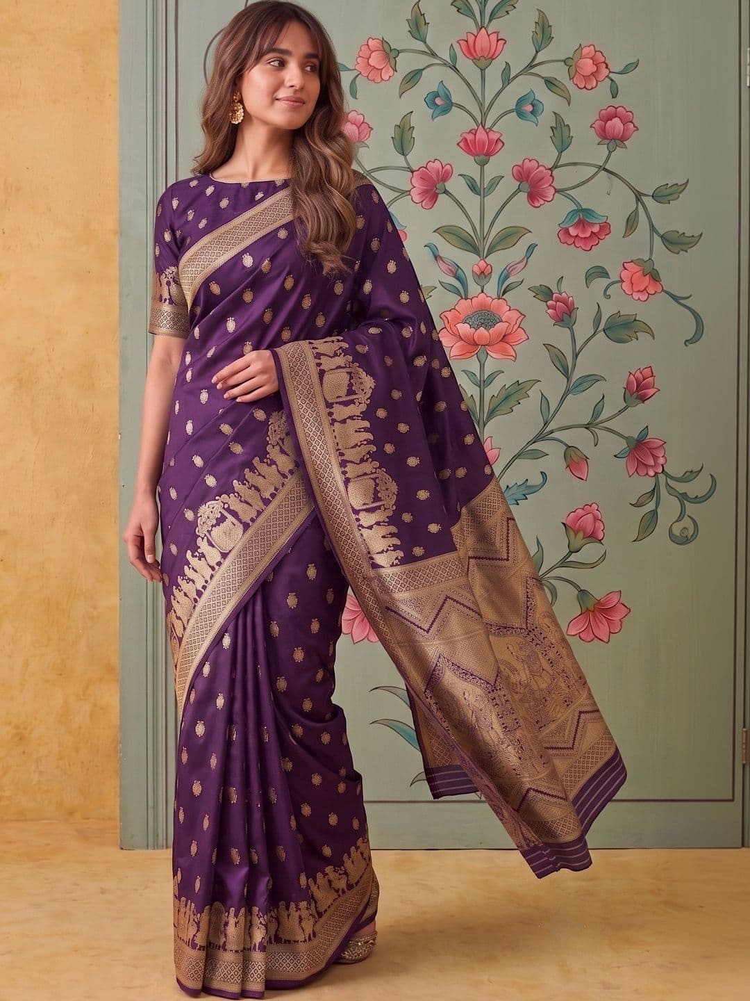 ROOP RADHIKA Woven Design Zari Silk Blend Designer Banarasi Saree thumbnail 5