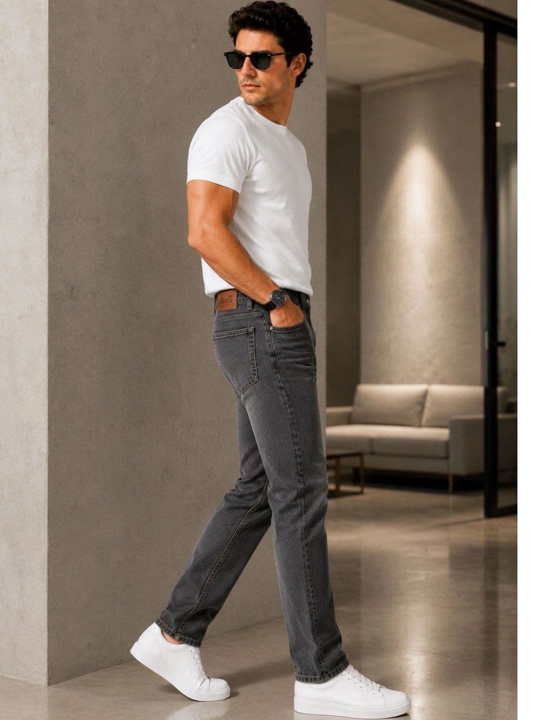 ZUSH Men Straight Fit Mid-Rise Low Distress Stretchable Jeans thumbnail 2