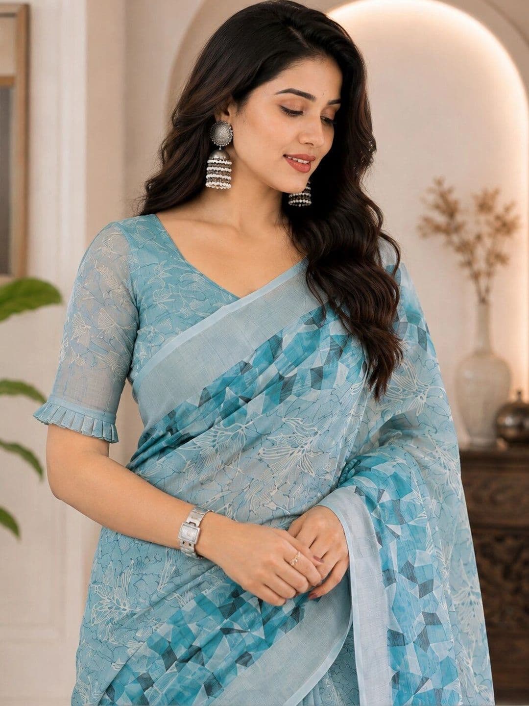 Moda Rapido Linen Blend Bhagalpuri Saree thumbnail 3