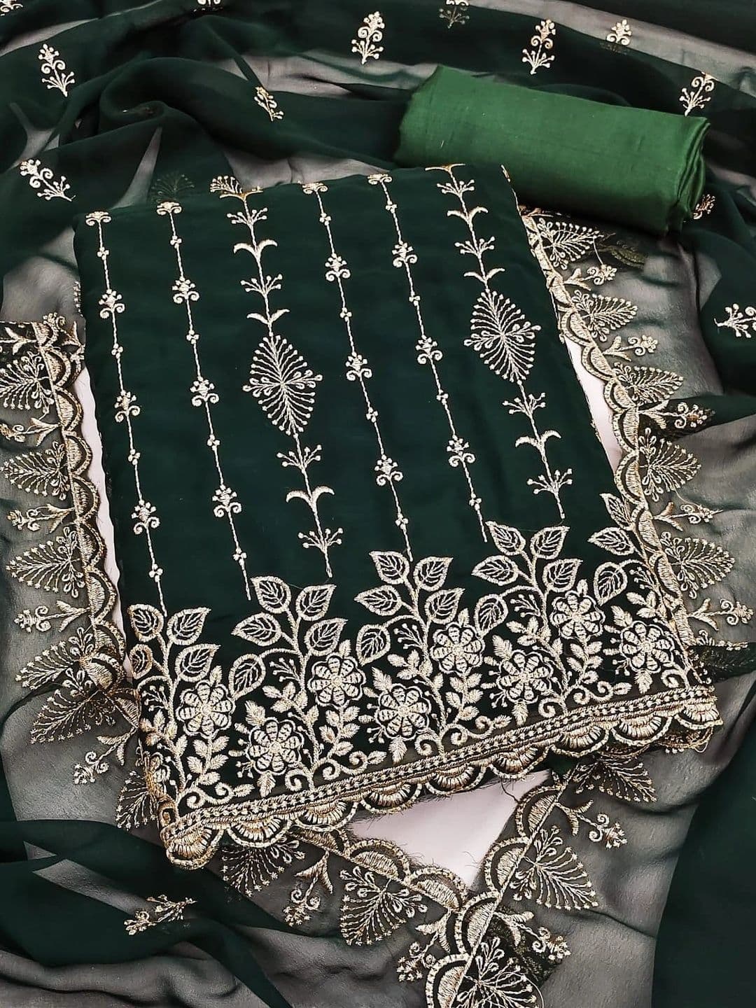 HMP Fashion Embroidered Unstitched Dress Material - view 1