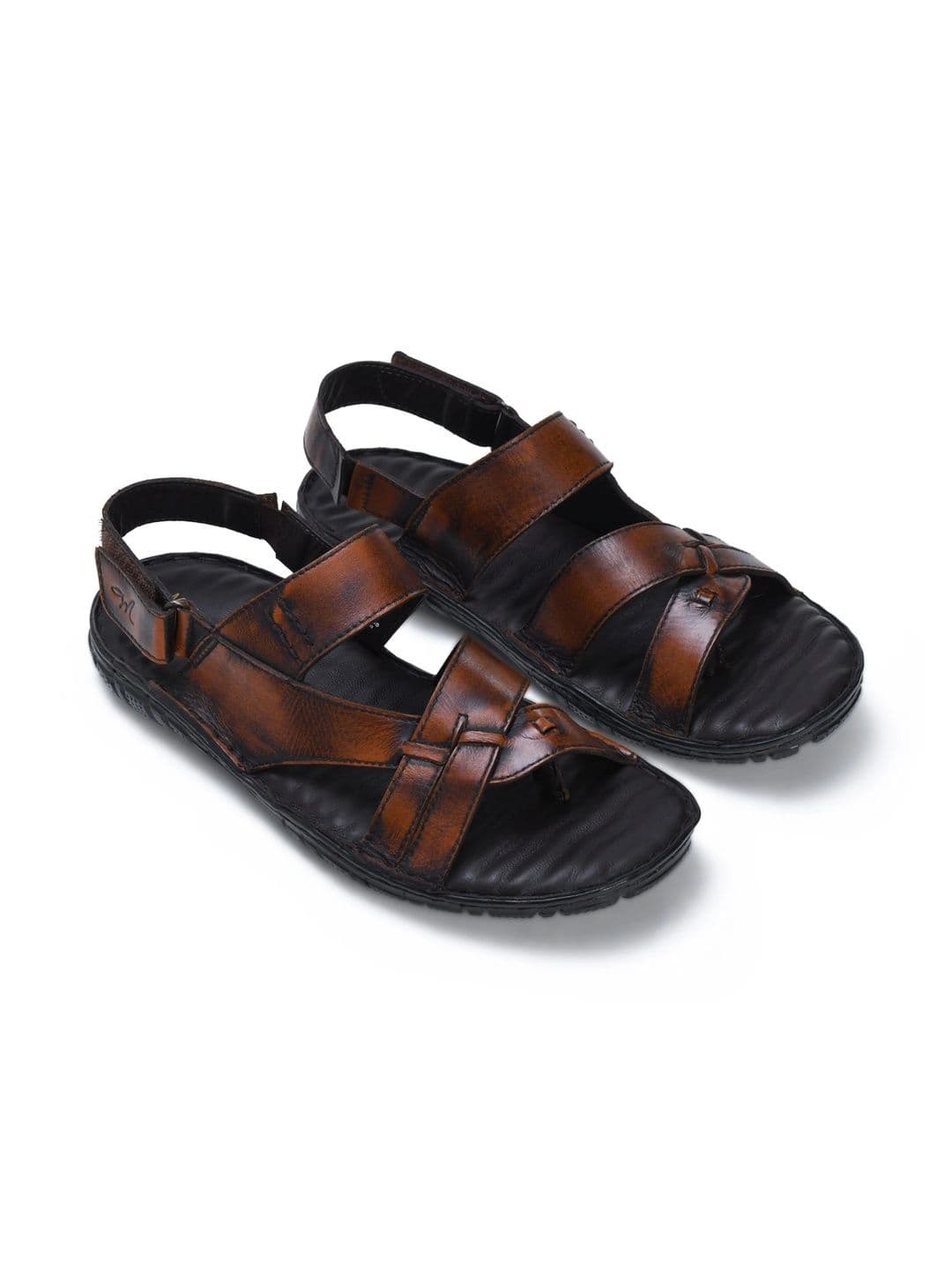 Mardi Gras Men Leather Comfort Sandals thumbnail 4
