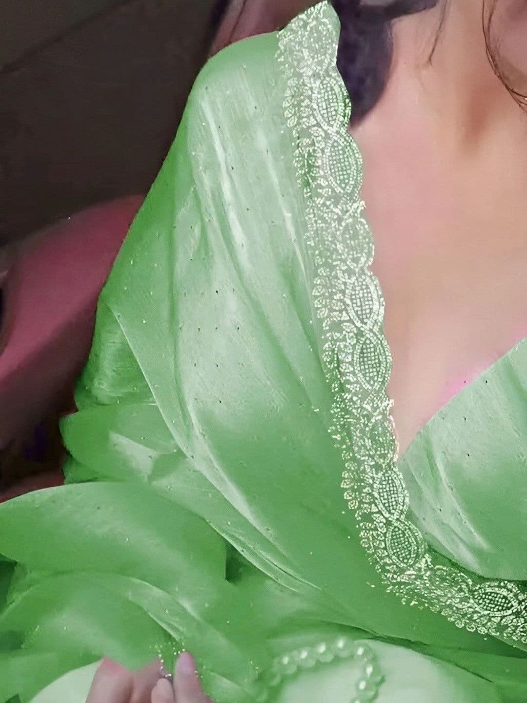 RENBRIZA Embellished Embroidered Art Silk Saree thumbnail 3