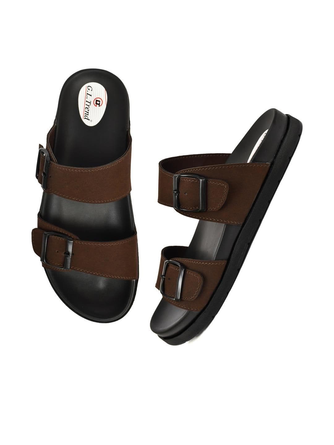 G L Trend Brown Leather Sandals thumbnail 3