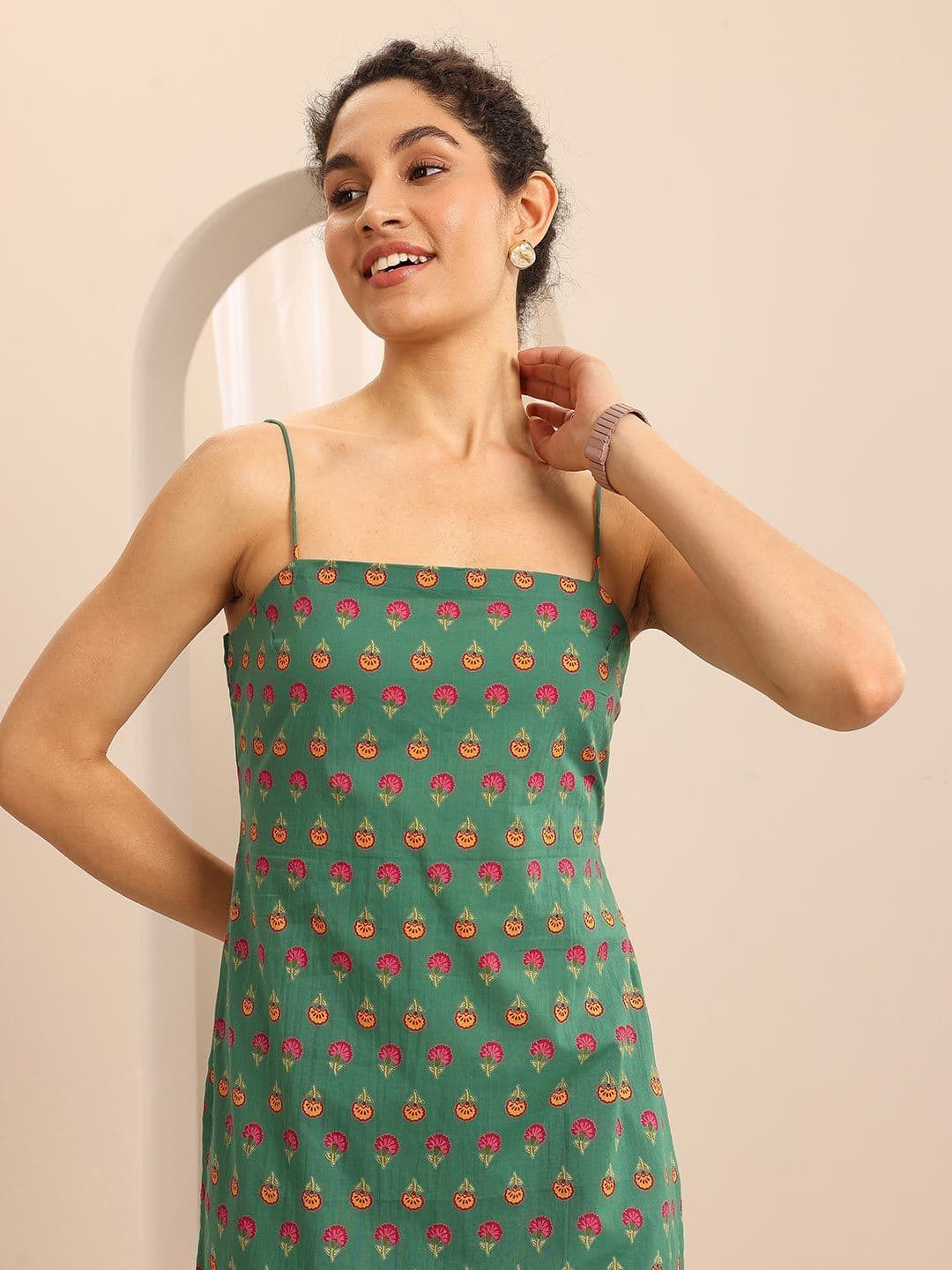 Libas Floral Printed Square Neck Kurti - view 1