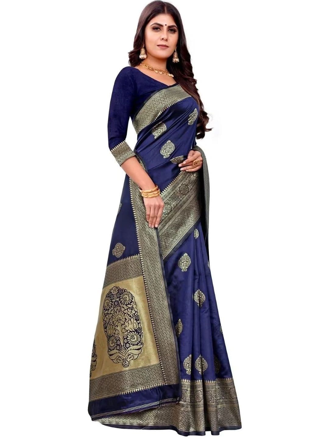 wearsquad Zari Art Silk Banarasi Saree thumbnail 2