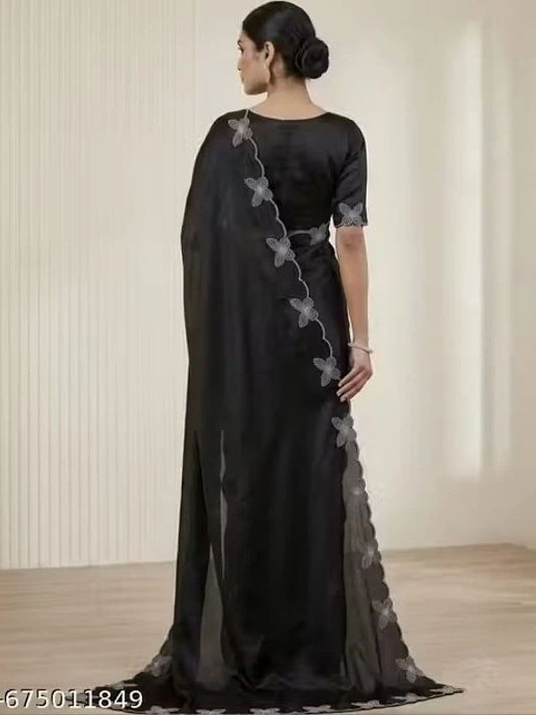 RENBRIZA Embroidered Poly Chiffon Saree thumbnail 5