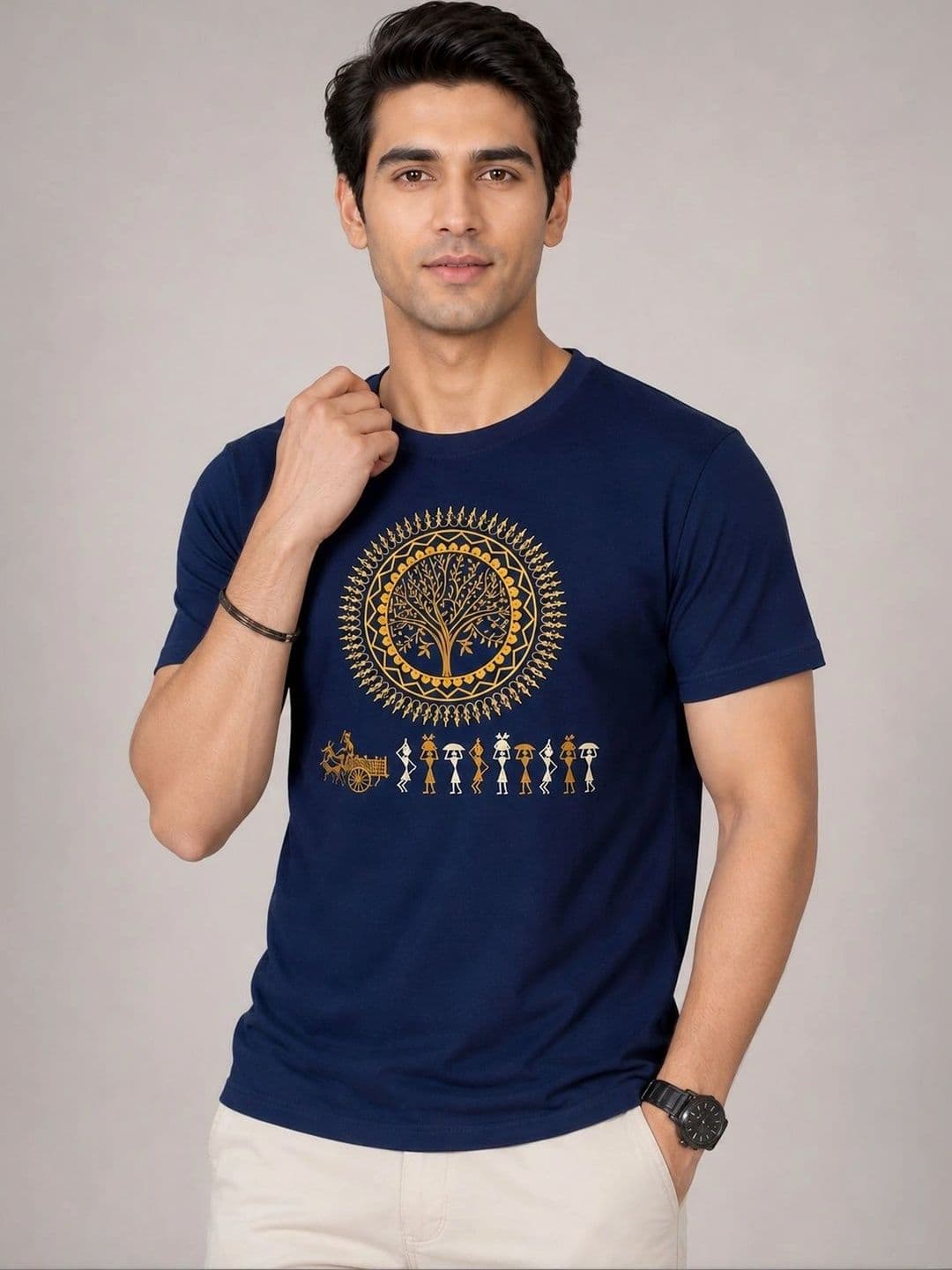 Angel Bella Men Printed Ethnic T-shirt thumbnail 5