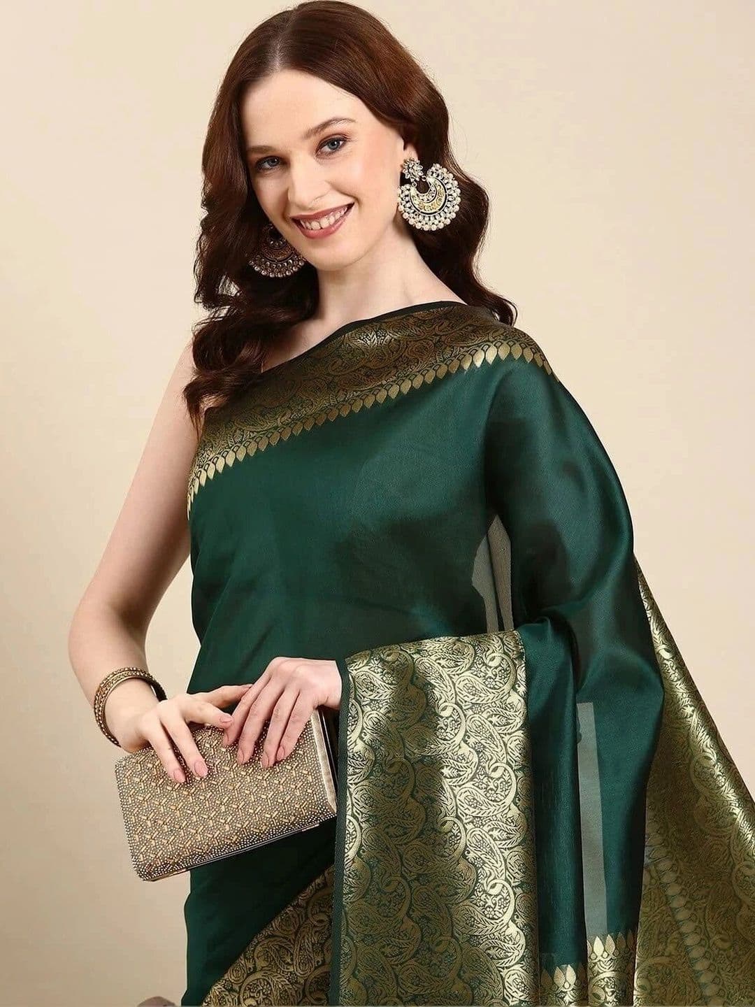 wearsquad Woven Design Zari Art Silk Banarasi Saree thumbnail 3